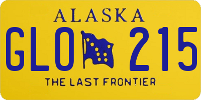 AK license plate GLO215
