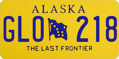 AK license plate GLO218