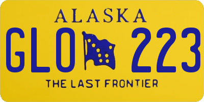AK license plate GLO223