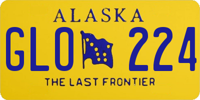AK license plate GLO224