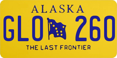AK license plate GLO260