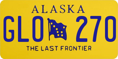 AK license plate GLO270