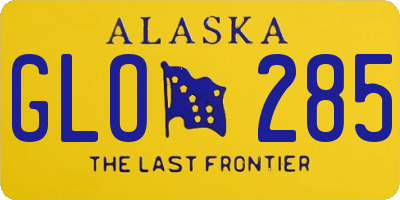 AK license plate GLO285