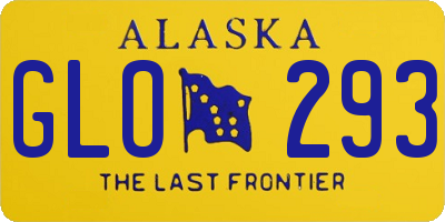 AK license plate GLO293