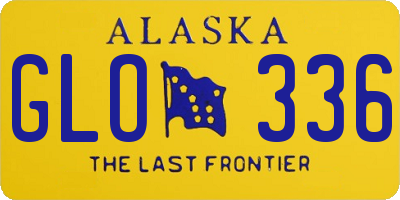 AK license plate GLO336