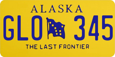 AK license plate GLO345