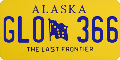 AK license plate GLO366