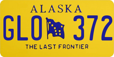 AK license plate GLO372