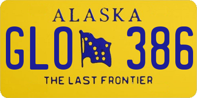 AK license plate GLO386