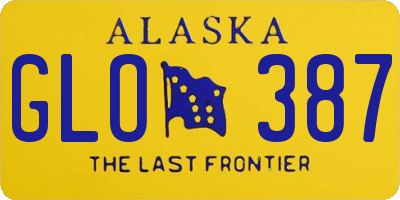 AK license plate GLO387