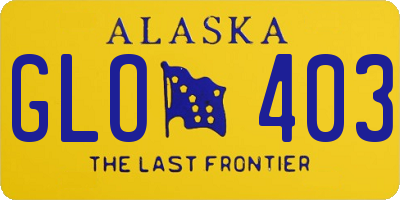 AK license plate GLO403