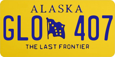 AK license plate GLO407