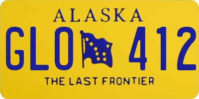 AK license plate GLO412