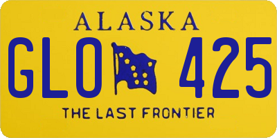 AK license plate GLO425