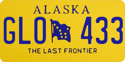 AK license plate GLO433