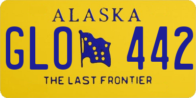 AK license plate GLO442