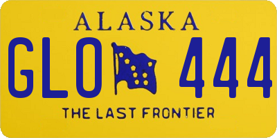 AK license plate GLO444