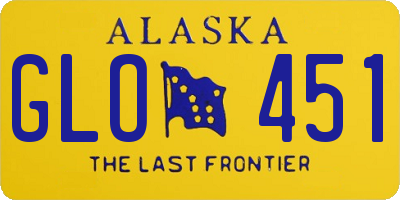 AK license plate GLO451