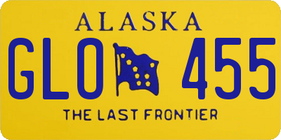 AK license plate GLO455