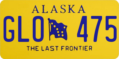 AK license plate GLO475