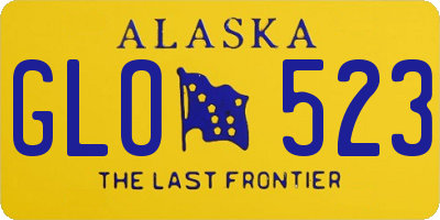 AK license plate GLO523