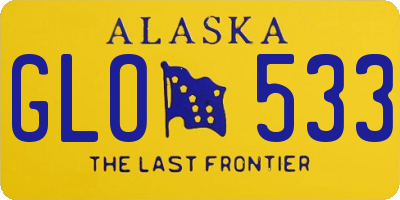 AK license plate GLO533