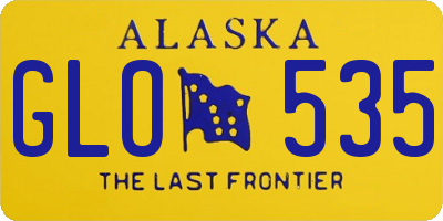 AK license plate GLO535