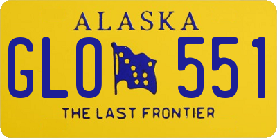 AK license plate GLO551