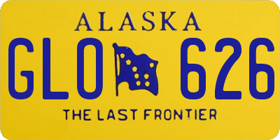 AK license plate GLO626