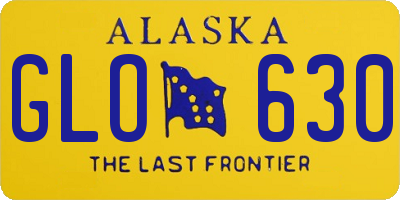 AK license plate GLO630