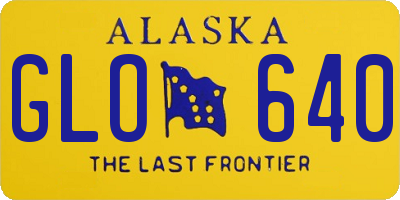 AK license plate GLO640