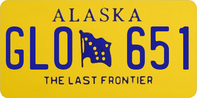 AK license plate GLO651