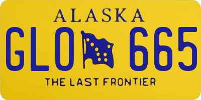 AK license plate GLO665