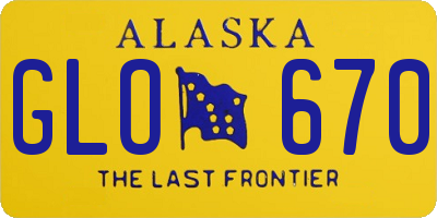 AK license plate GLO670