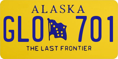 AK license plate GLO701
