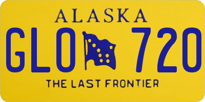 AK license plate GLO720