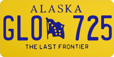 AK license plate GLO725