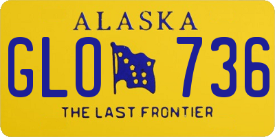 AK license plate GLO736