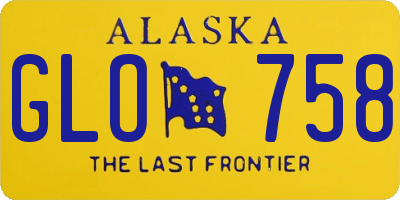 AK license plate GLO758