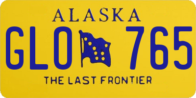 AK license plate GLO765
