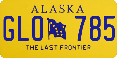 AK license plate GLO785