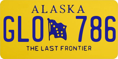 AK license plate GLO786