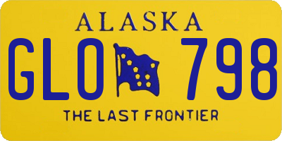 AK license plate GLO798