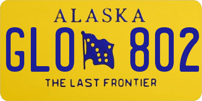 AK license plate GLO802