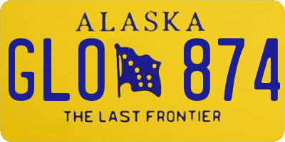 AK license plate GLO874