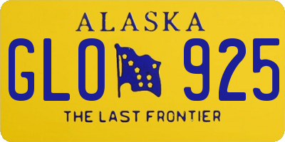 AK license plate GLO925