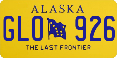 AK license plate GLO926