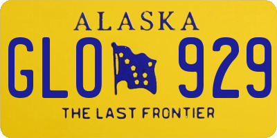 AK license plate GLO929