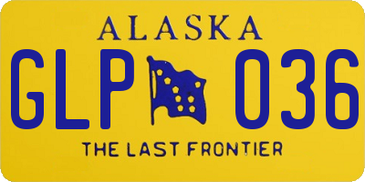 AK license plate GLP036