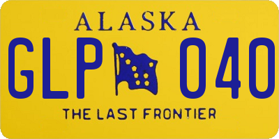 AK license plate GLP040
